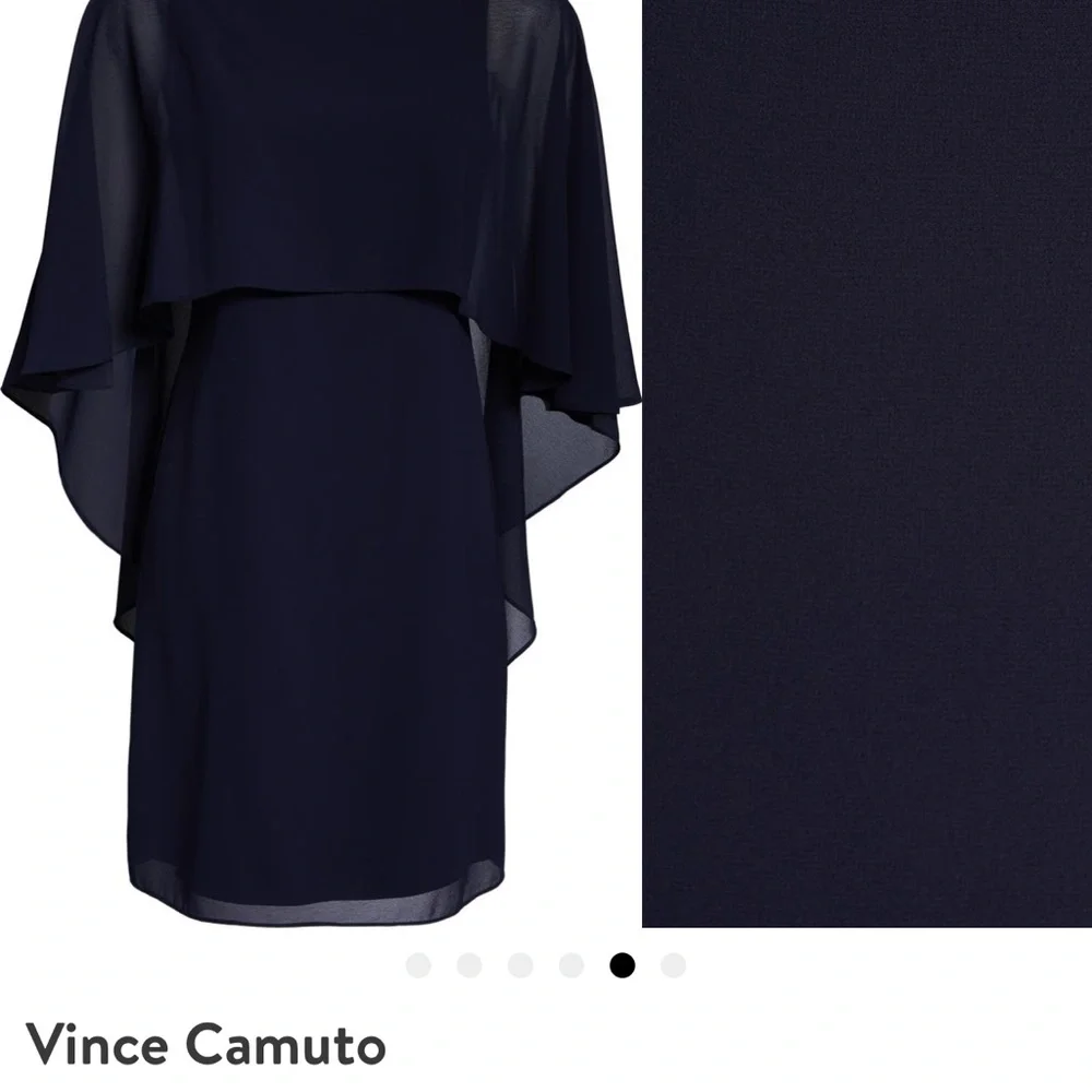 Vince Camuto Hot pink chiffon cape cocktail dress - Picture 6 of 13